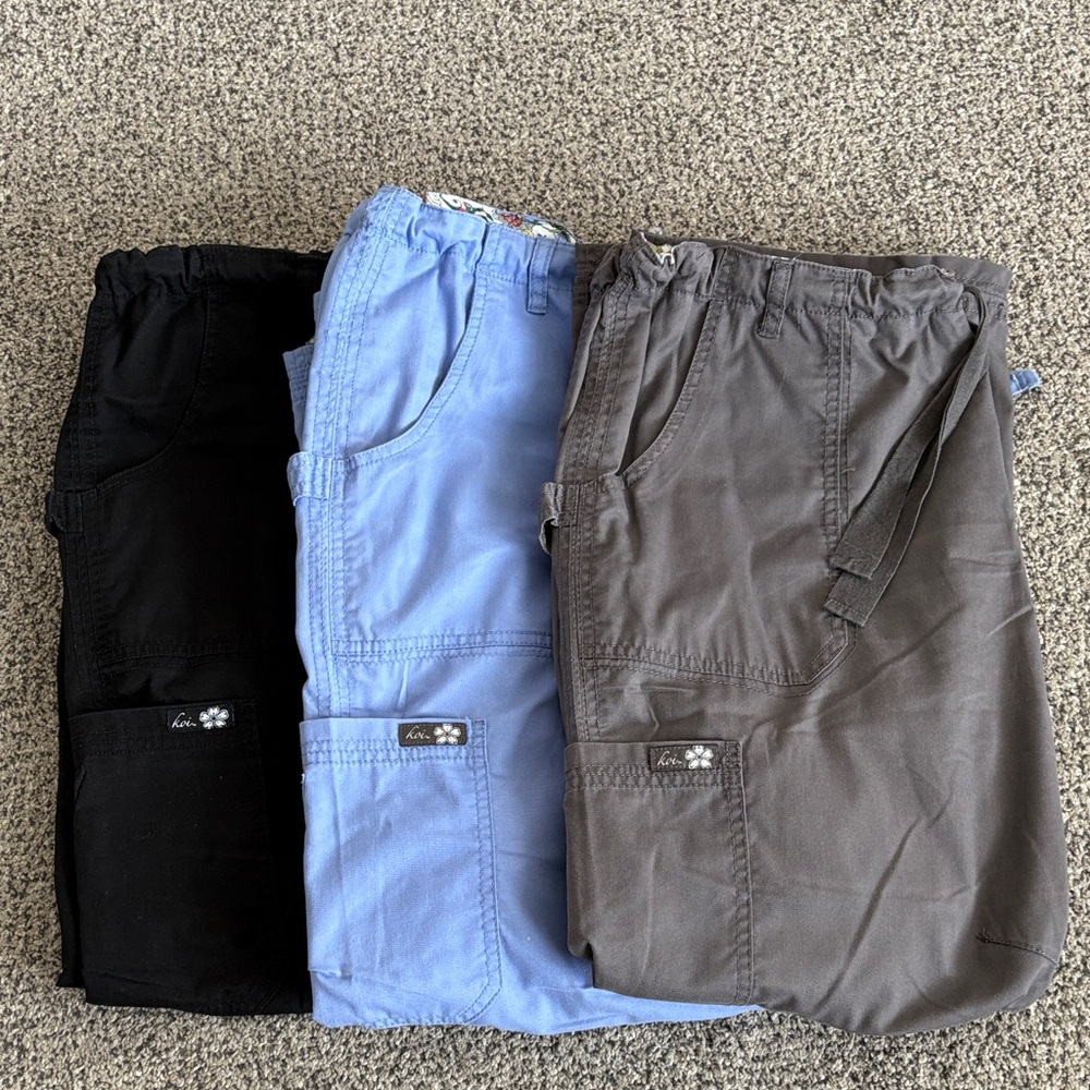Lot of 3 Koi Scrub Pants Colors